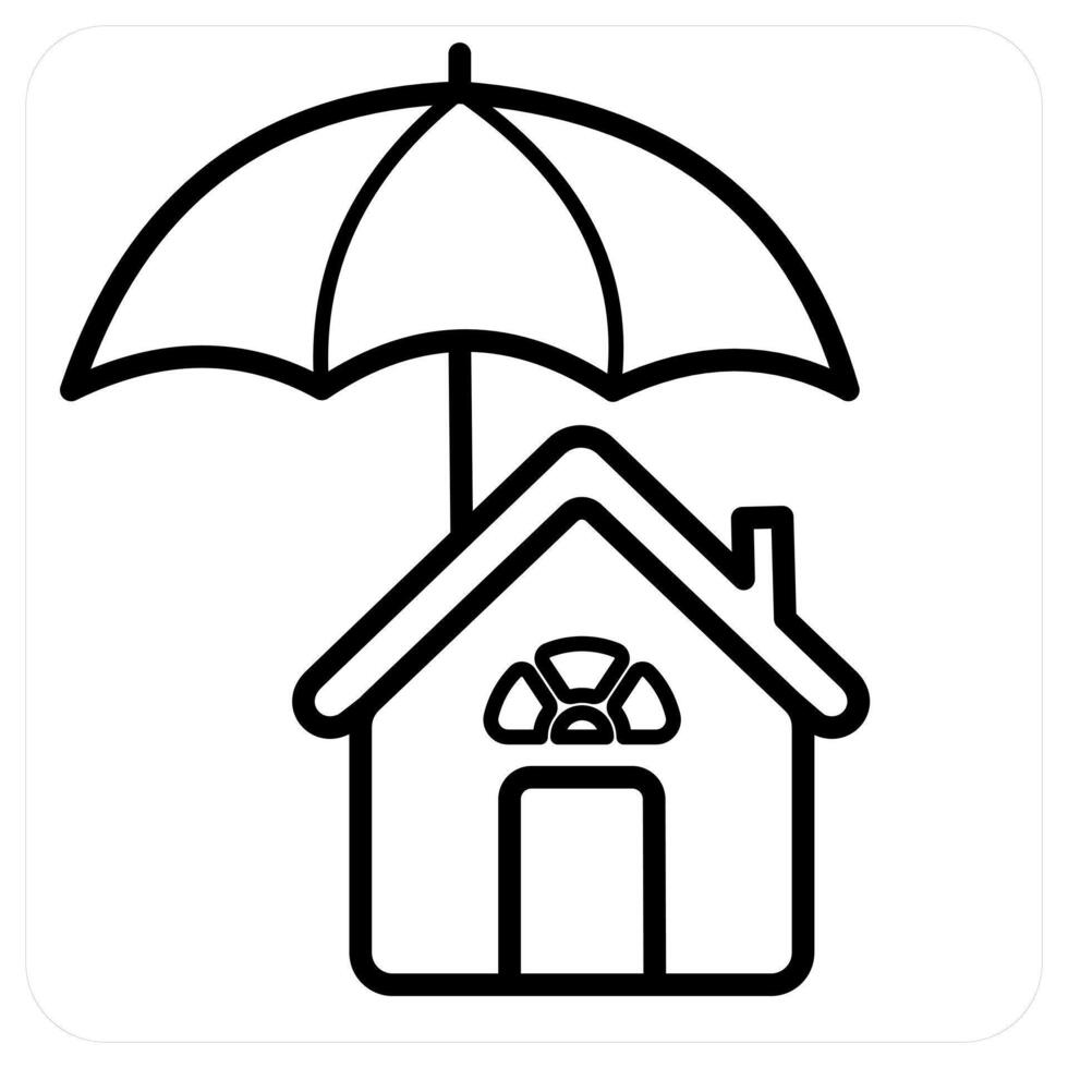 Property Insurance concept in black line color vector