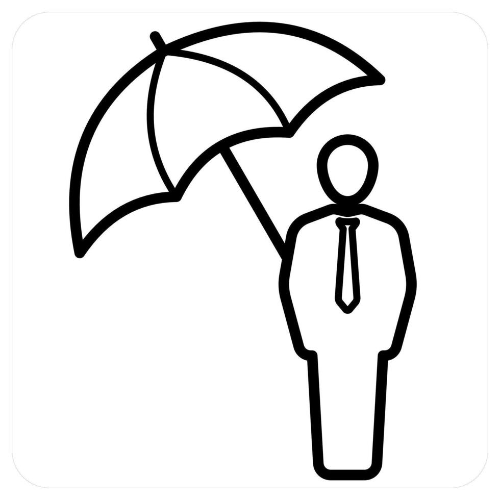 Individual Insurance icon concept in black line color vector