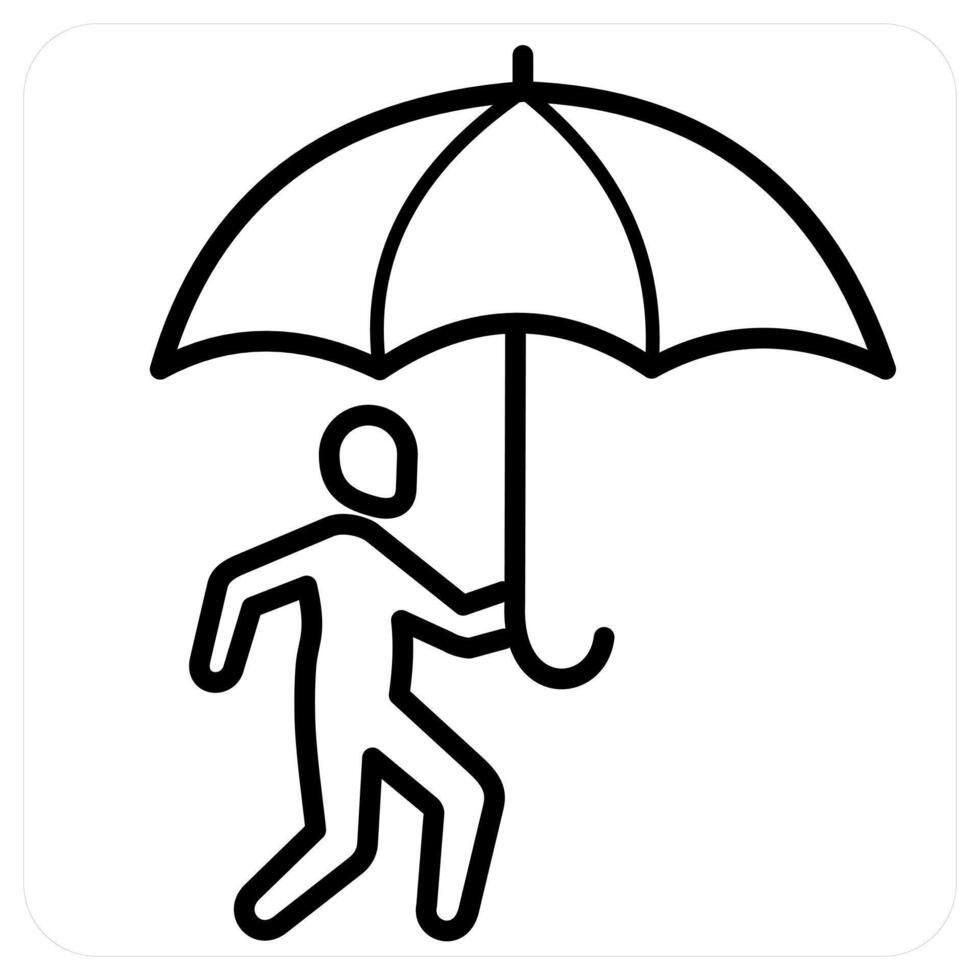 Insurance liability icon concept in black line color vector