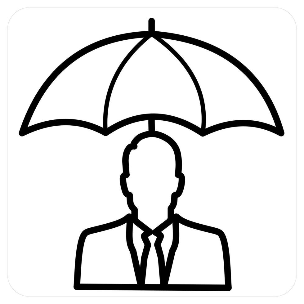 Individual Insurance icon in black line color vector