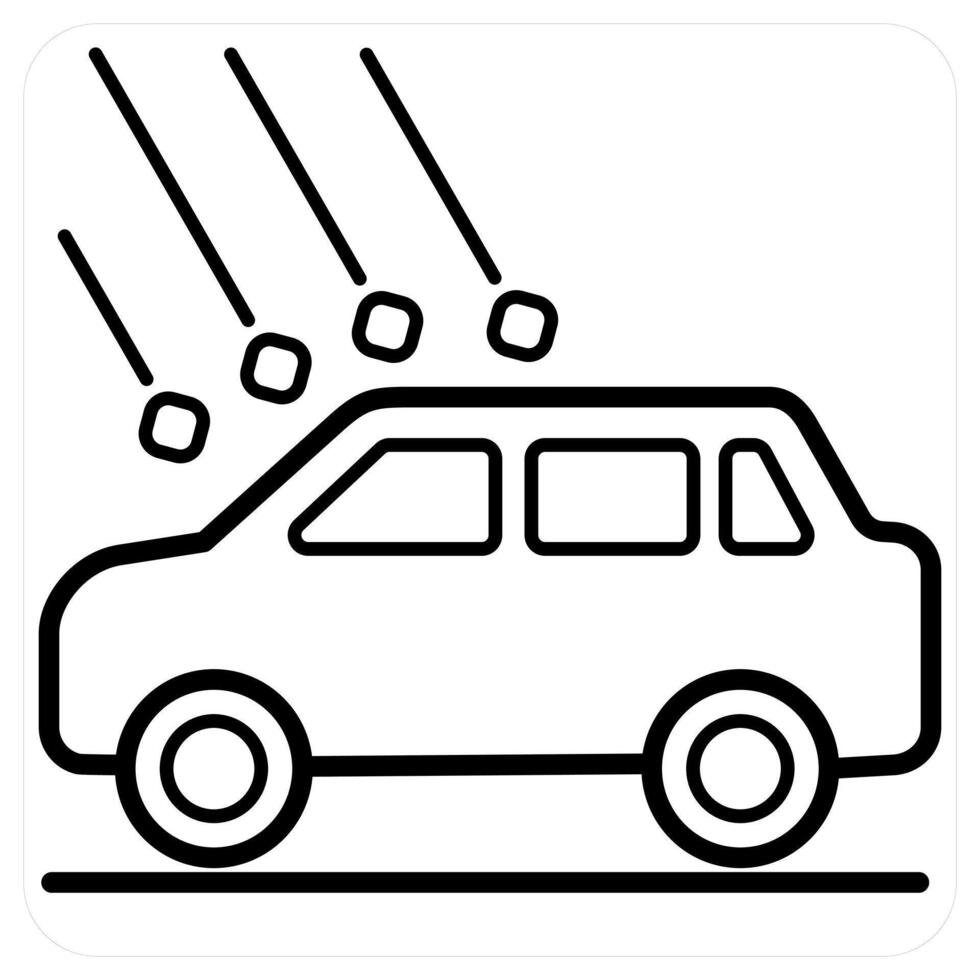 Car Accident concept in black line color vector