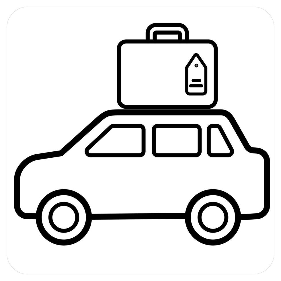 Travel Insurance icon concept in black line color vector