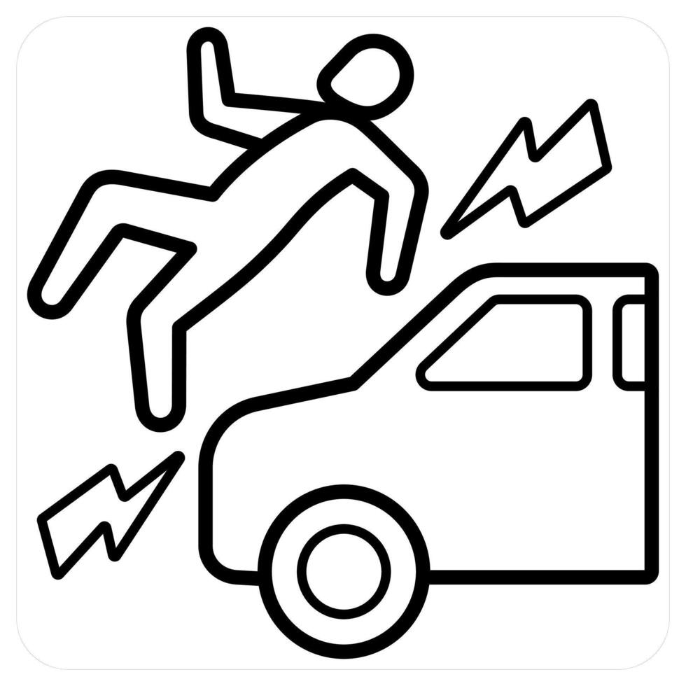 Accidental injury icon concept in black line color vector