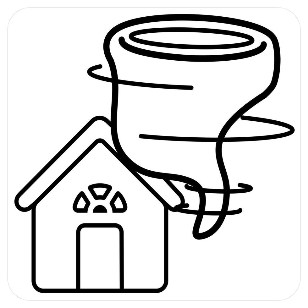Tornado insurance icon concept in black line color vector