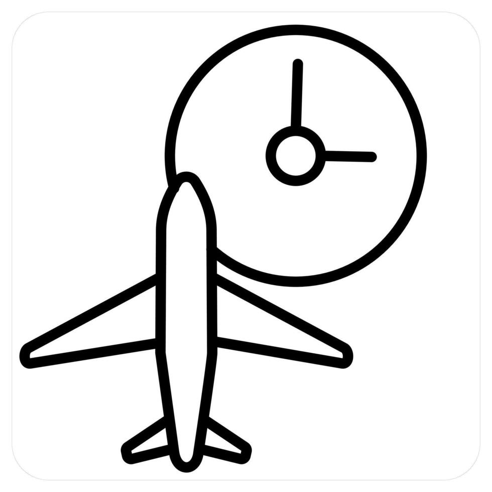 Flight Insurance icon concept in black line color vector