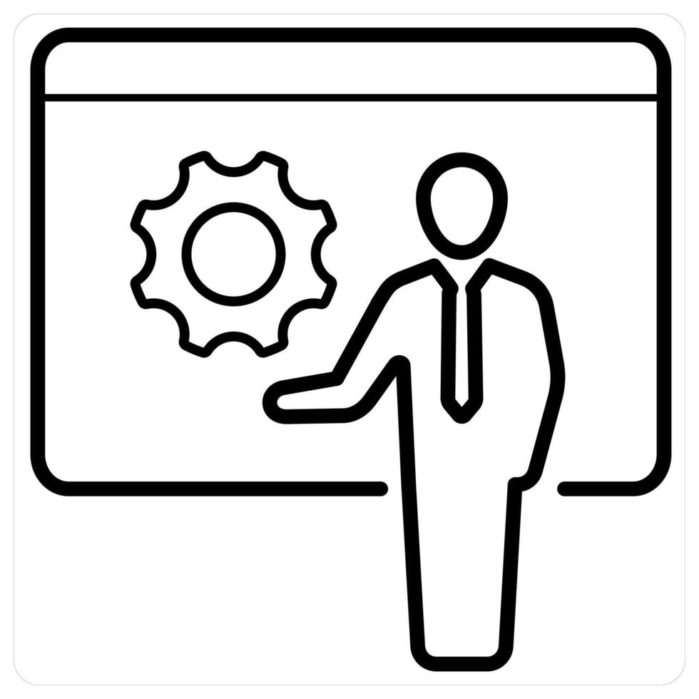 Mentor icon concept in black line color vector