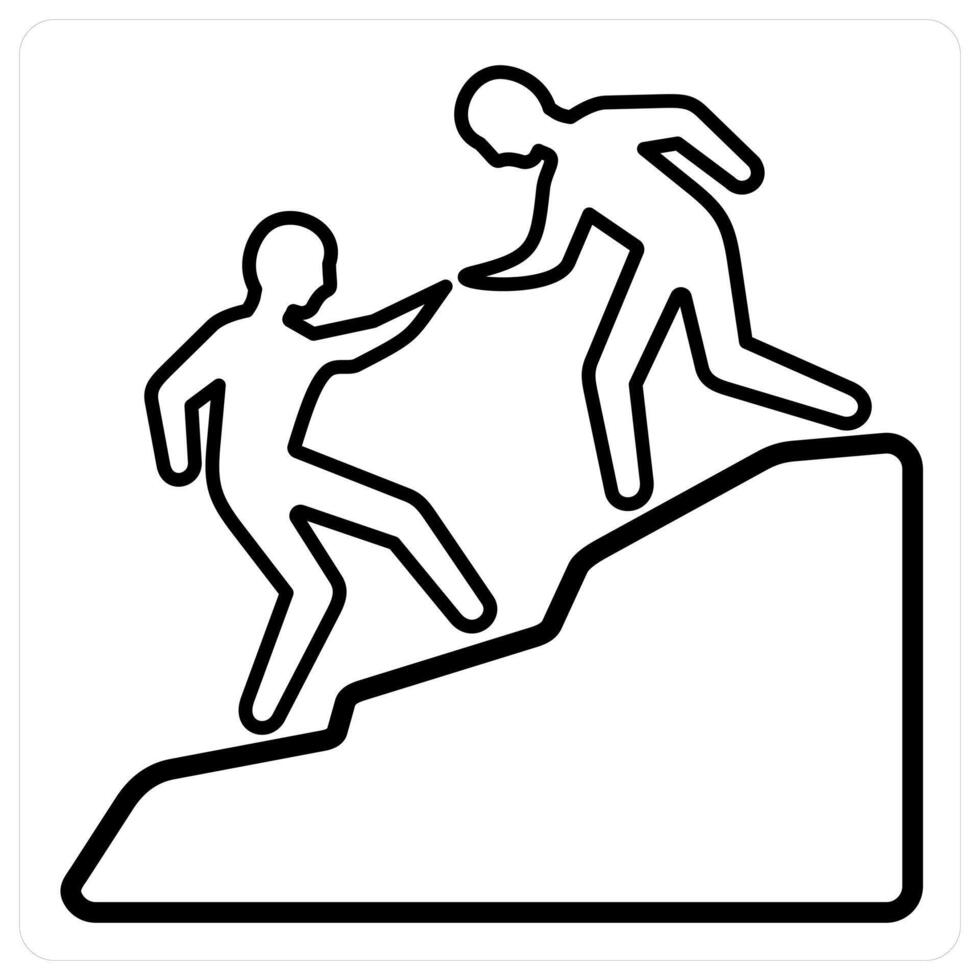 Assistance icon concept in black line color vector