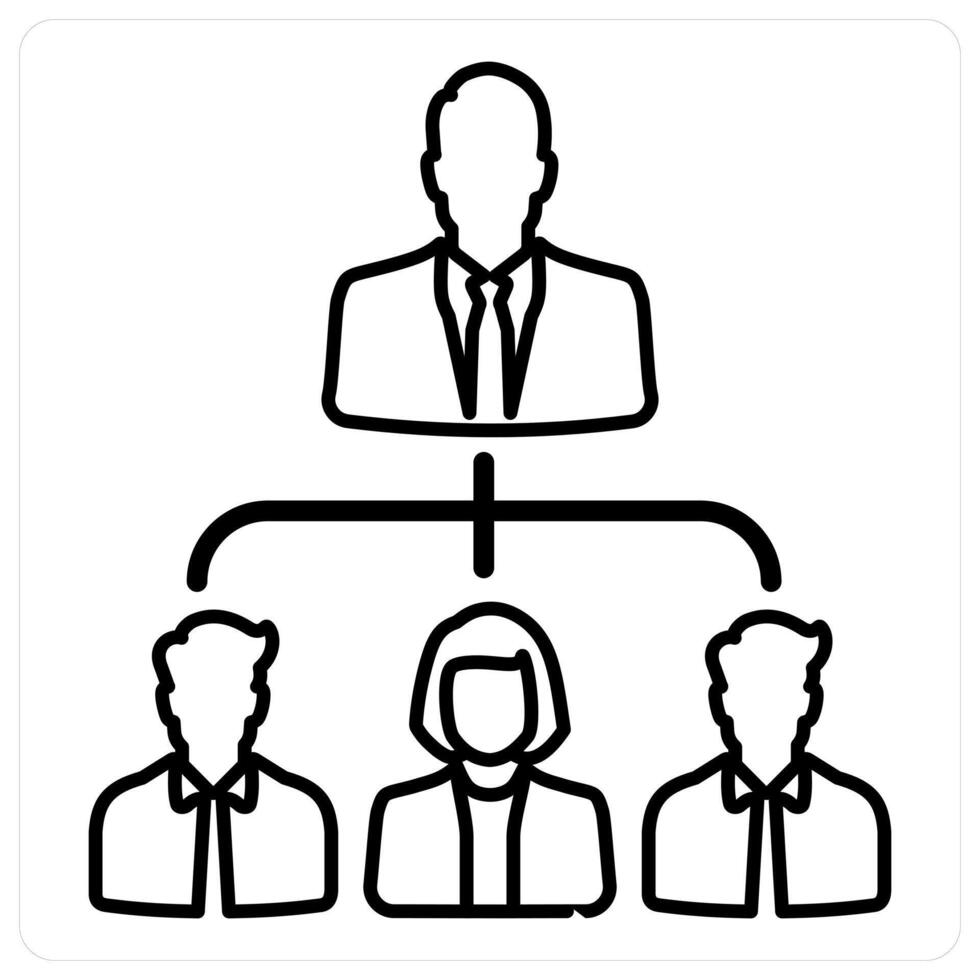 Leadership icon concept in black line color vector