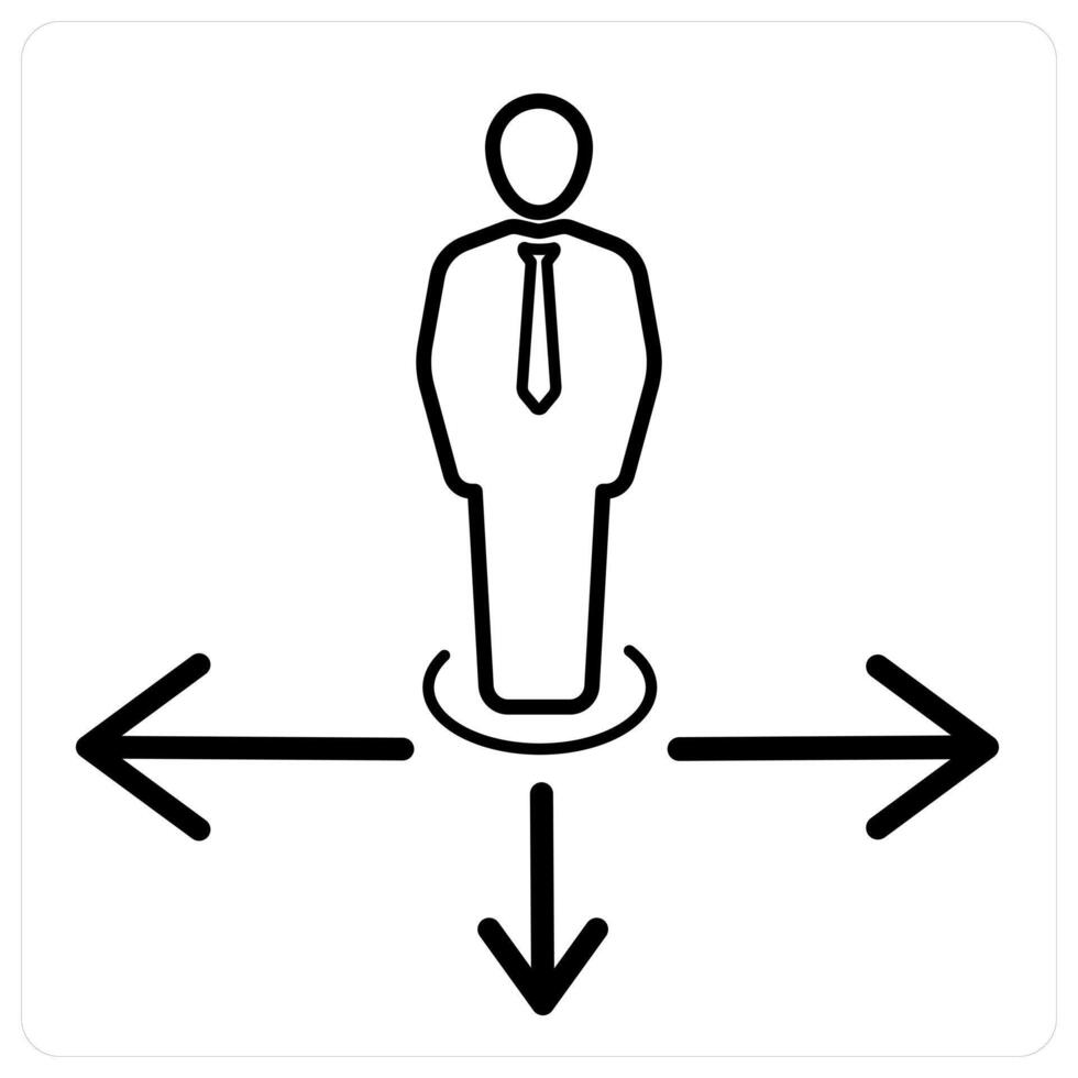 Direction icon concept in black line color vector