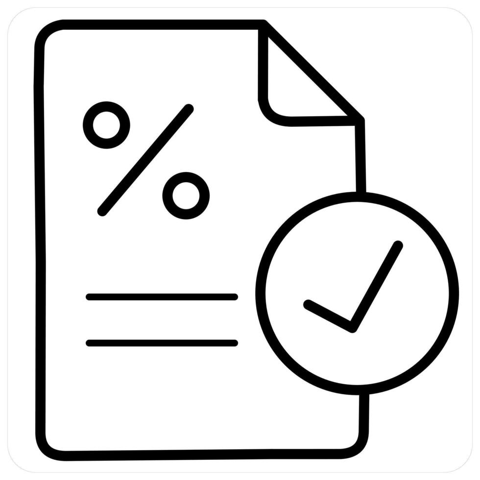 Loan Percent icon concept in black line color vector