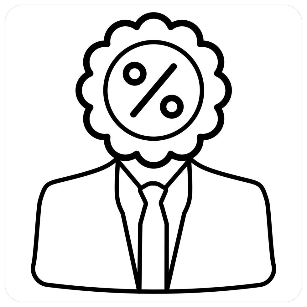 Loan Applicant icon concept in black line color vector