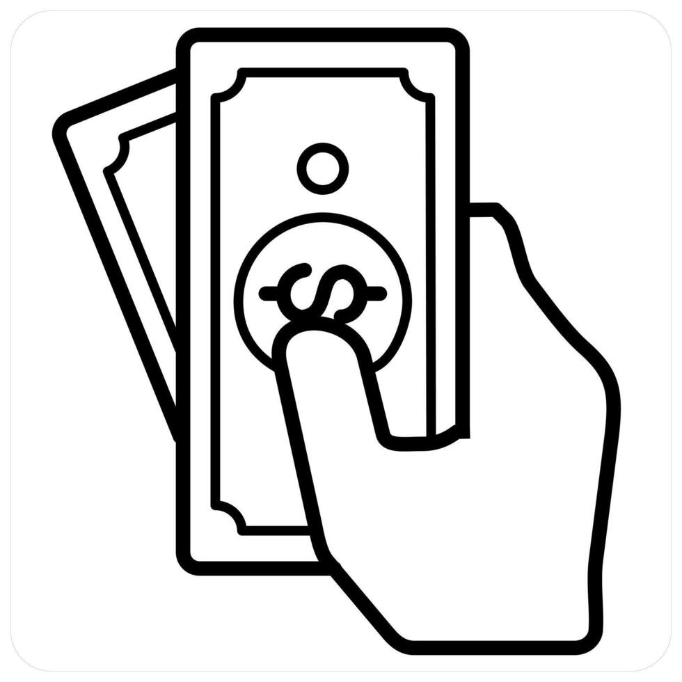 Currency icon concept in black line color vector