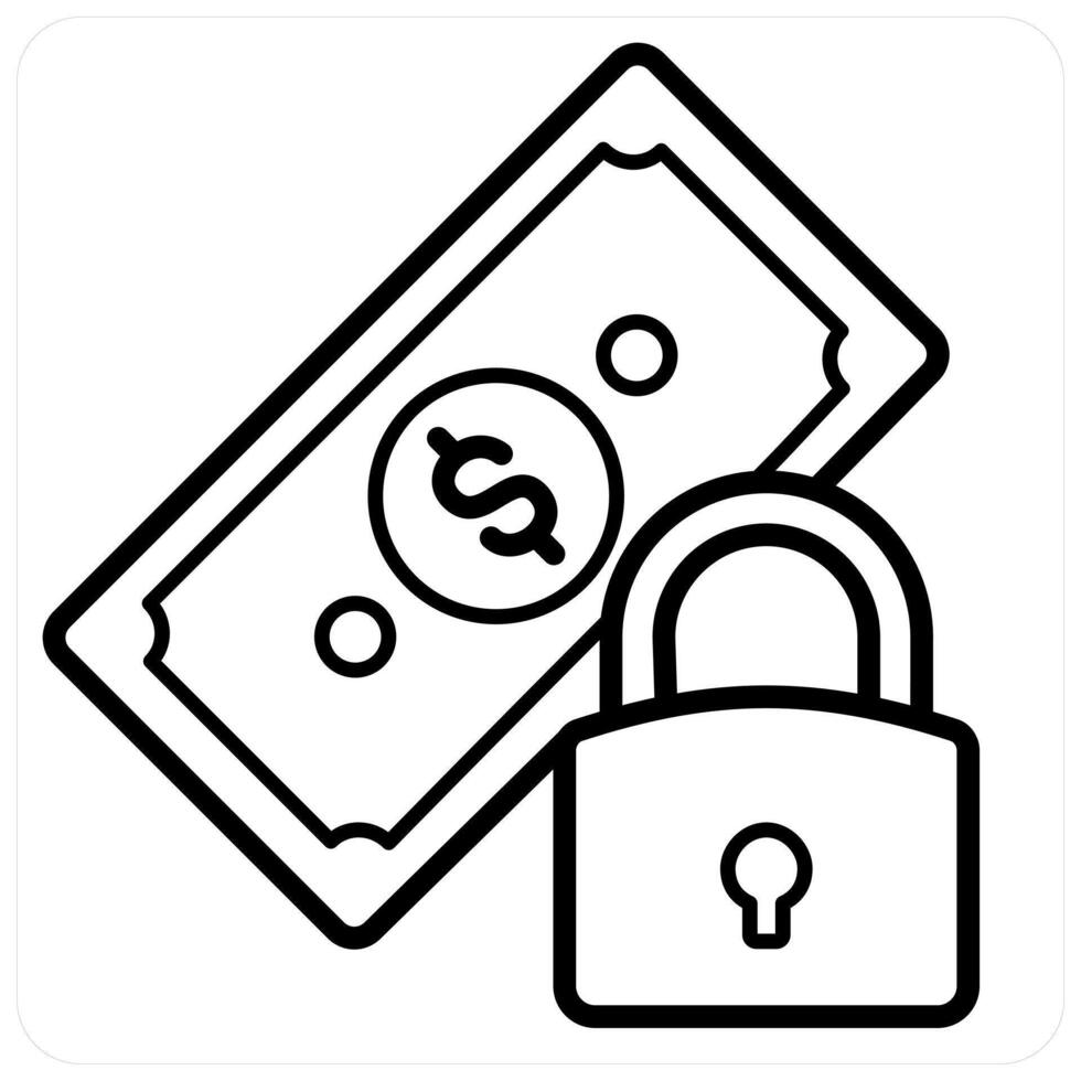 Secured Loan icon concept in black line color vector