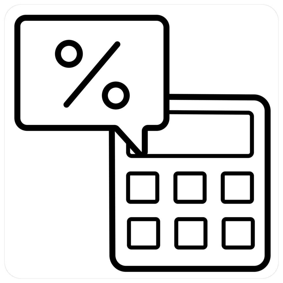 Calculator icon concept in black line color vector
