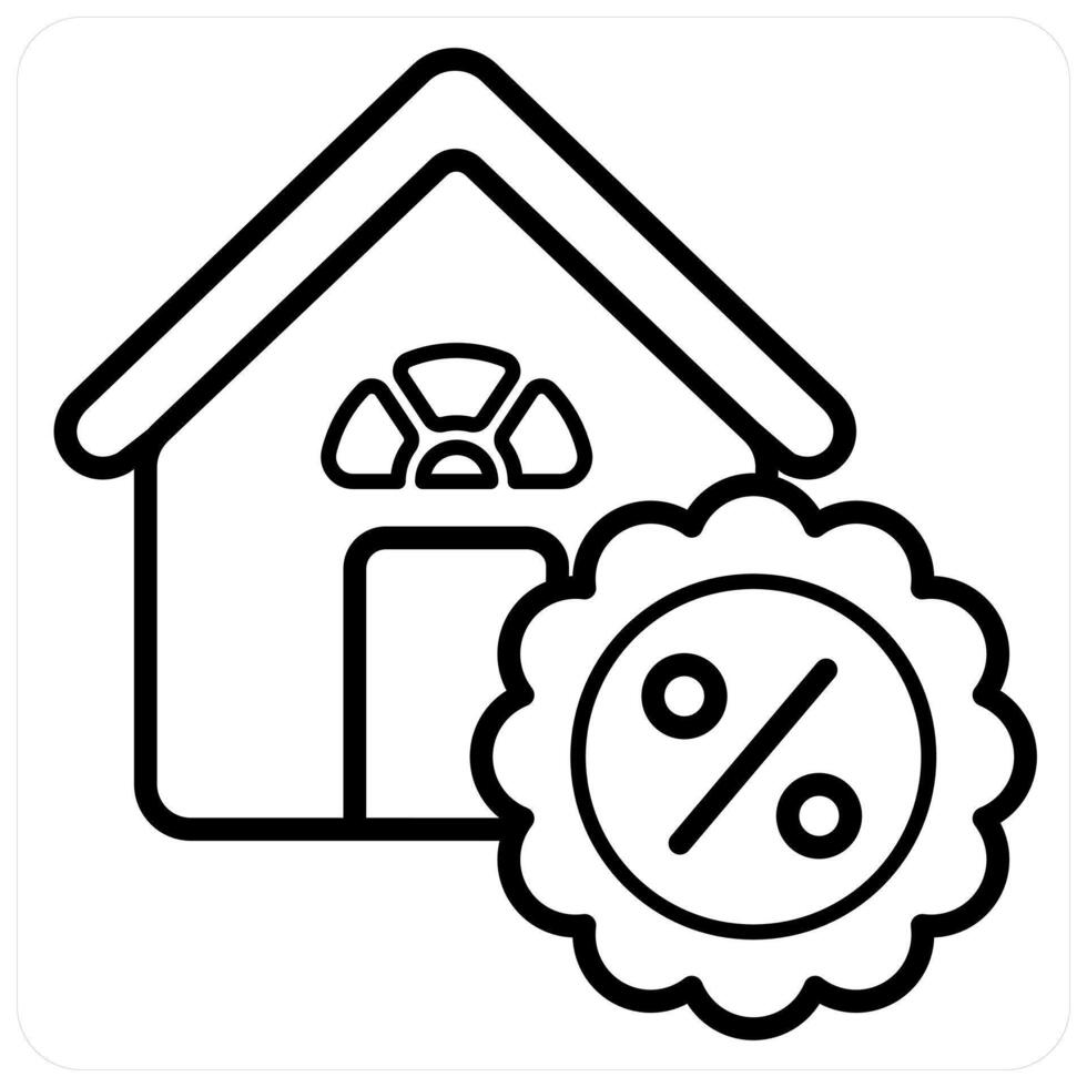 Home Loan icon in black line color vector