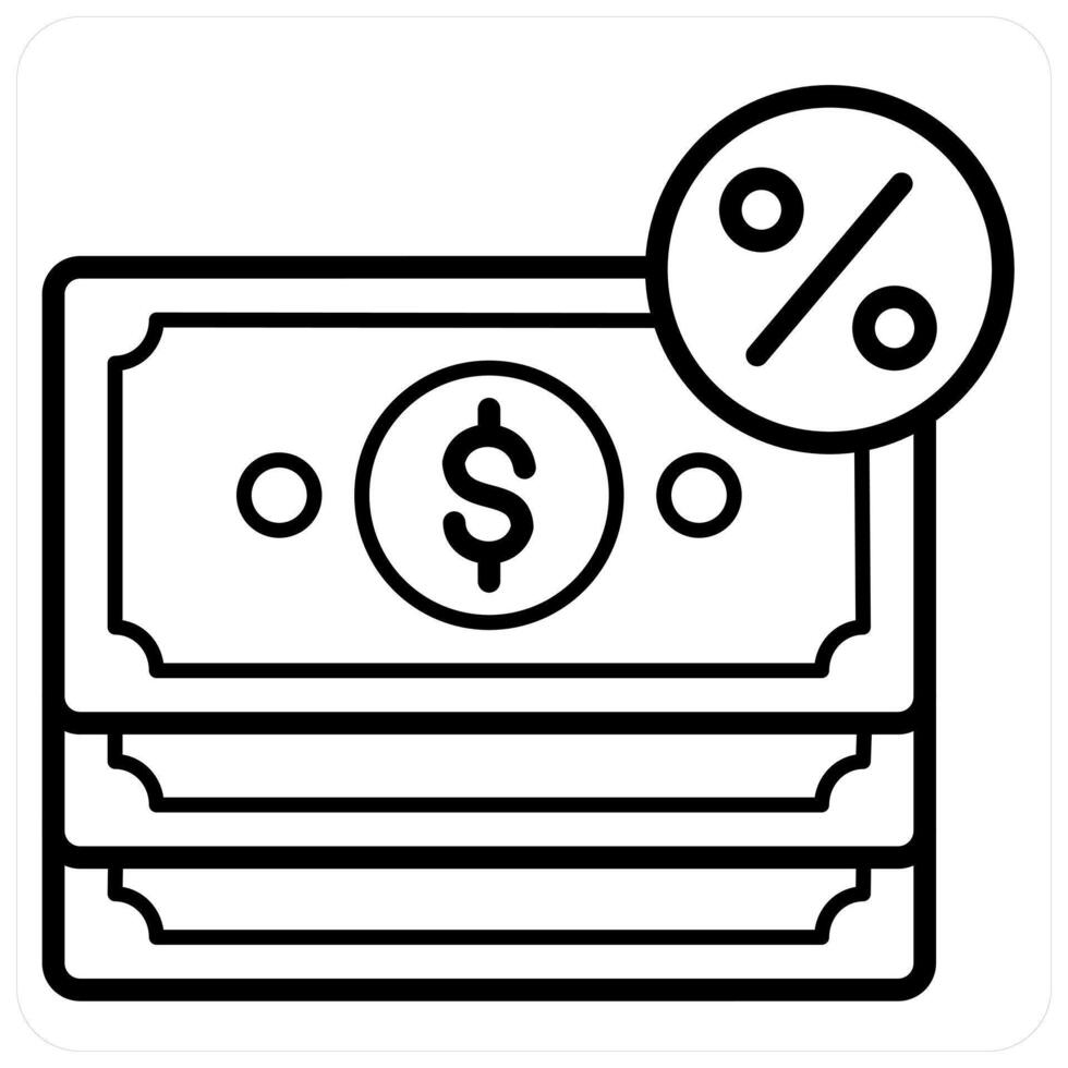 Loan icon in black line color vector