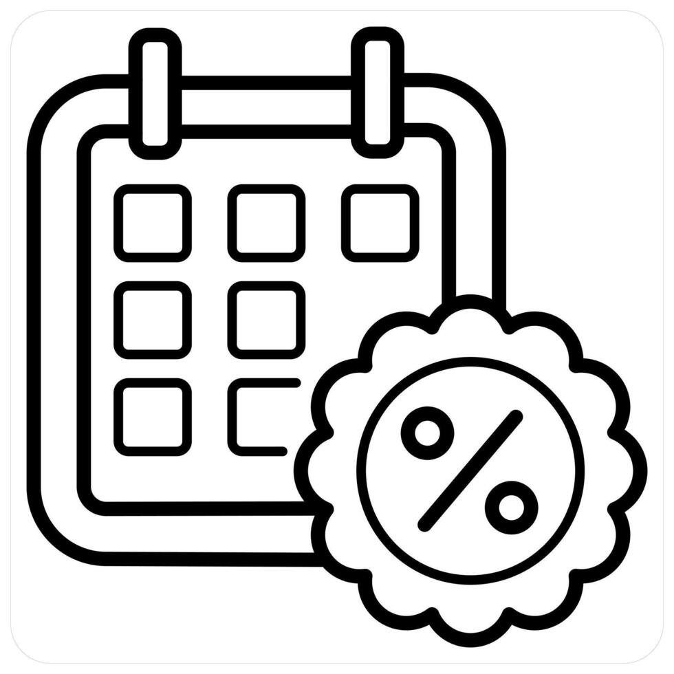 Calendar icon concept in black line color vector