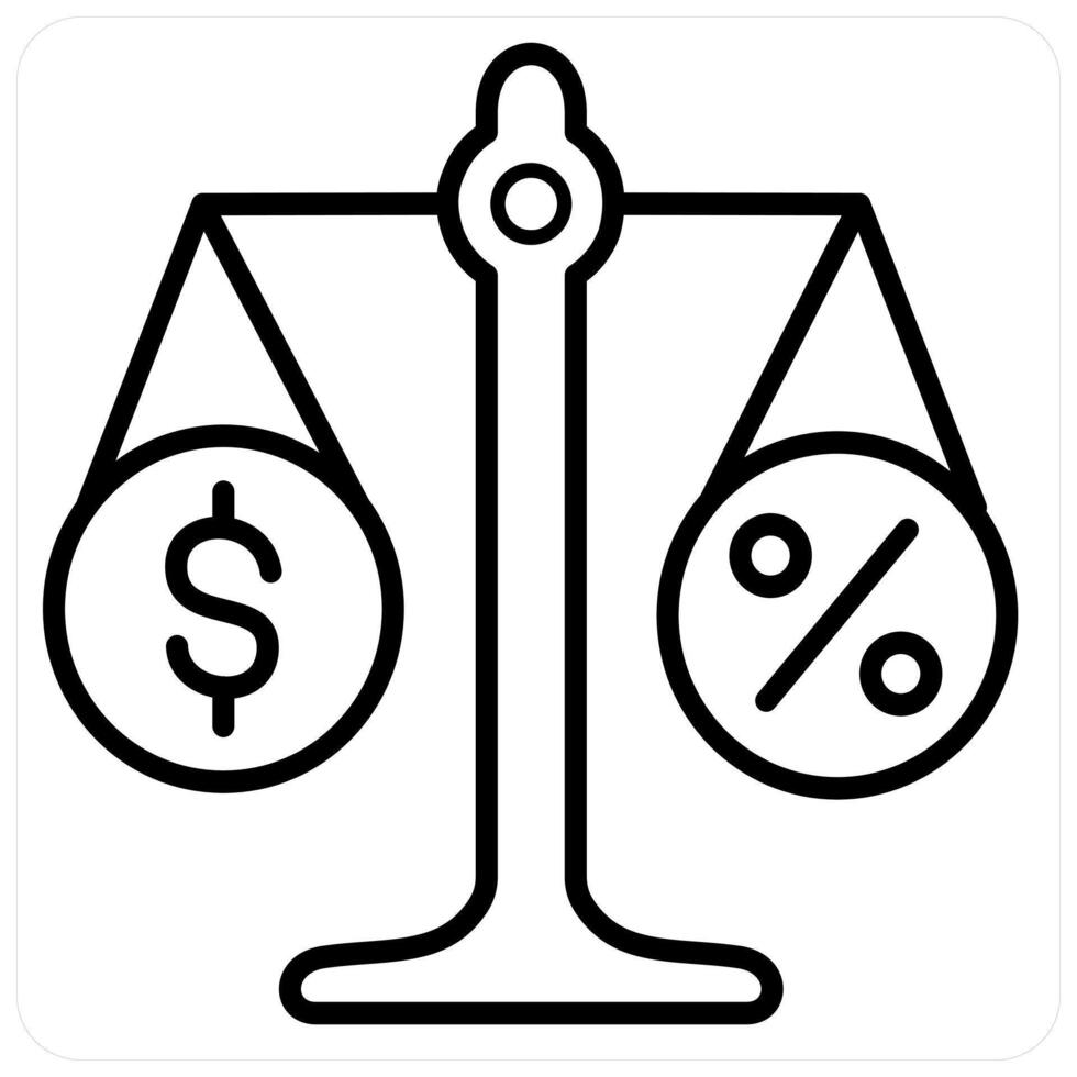 Debt in black line color vector