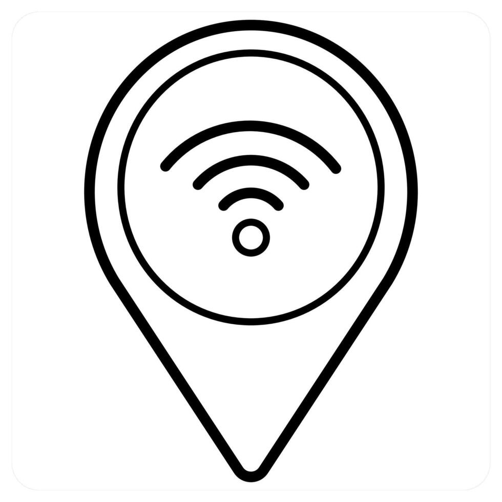 wifi icon concept in black line color vector