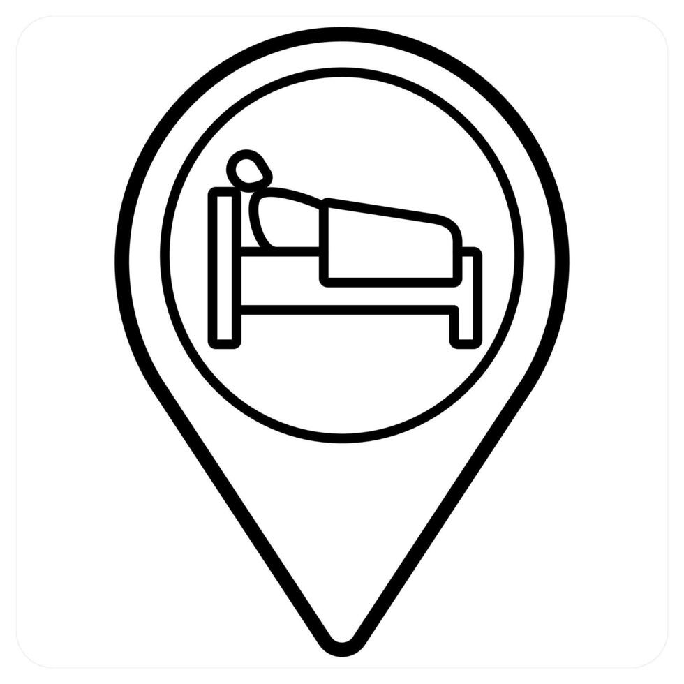 Rest House icon concept in black line color vector