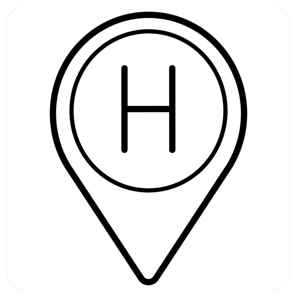 Hospital and emergency icon in black line color vector
