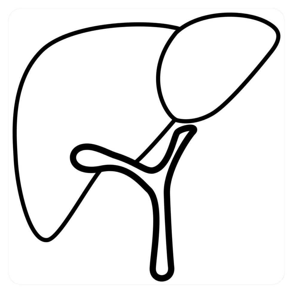 Hepatology icon concept in black line color vector