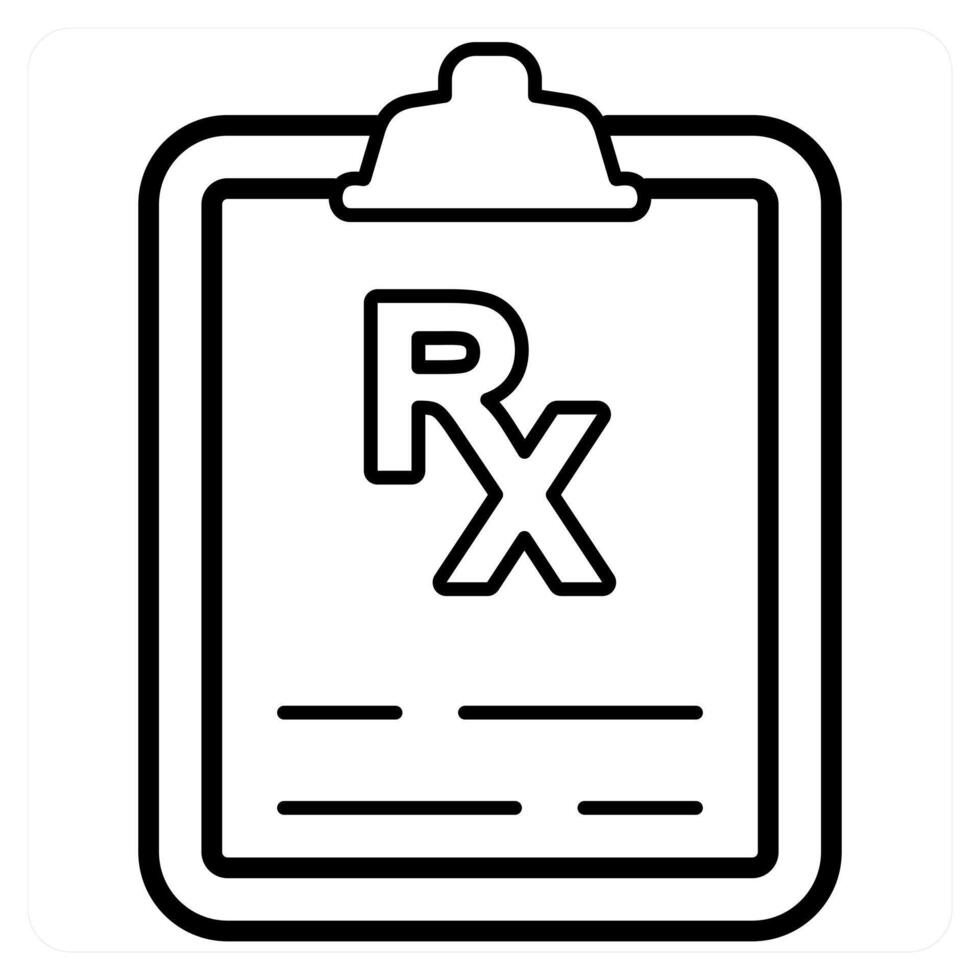 Prescription icon concept in black line color vector