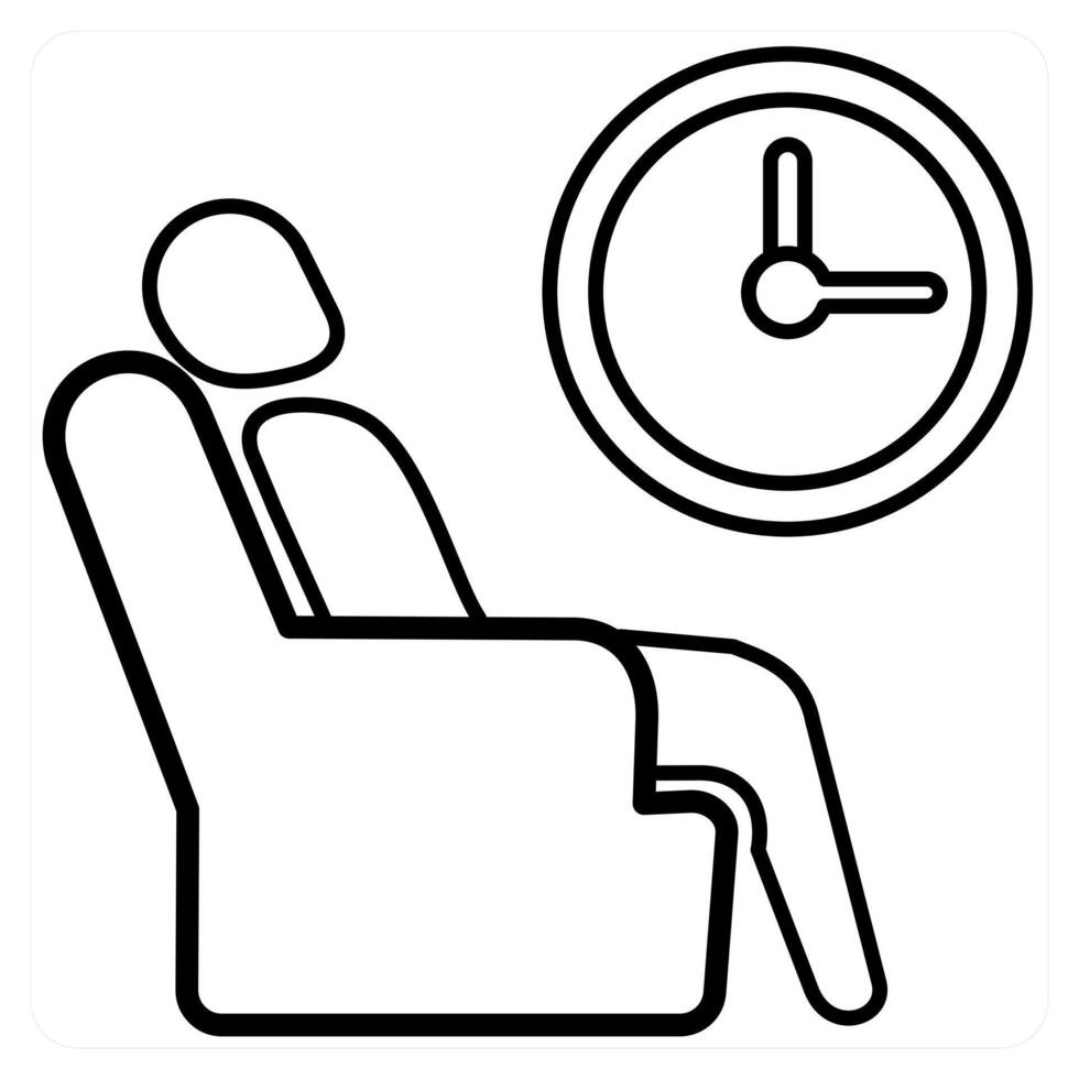 Waiting Room icon concept in black line color vector