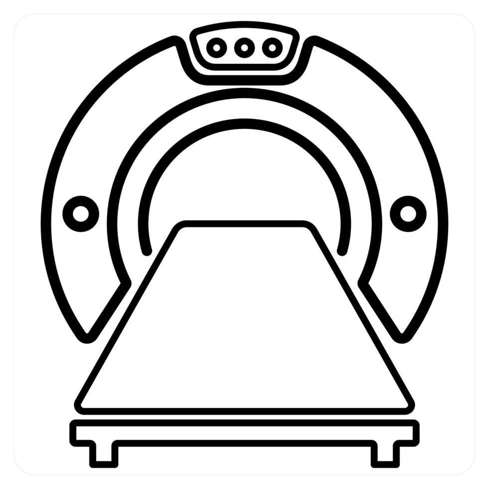 Computer Tomography icon concept in black line color vector