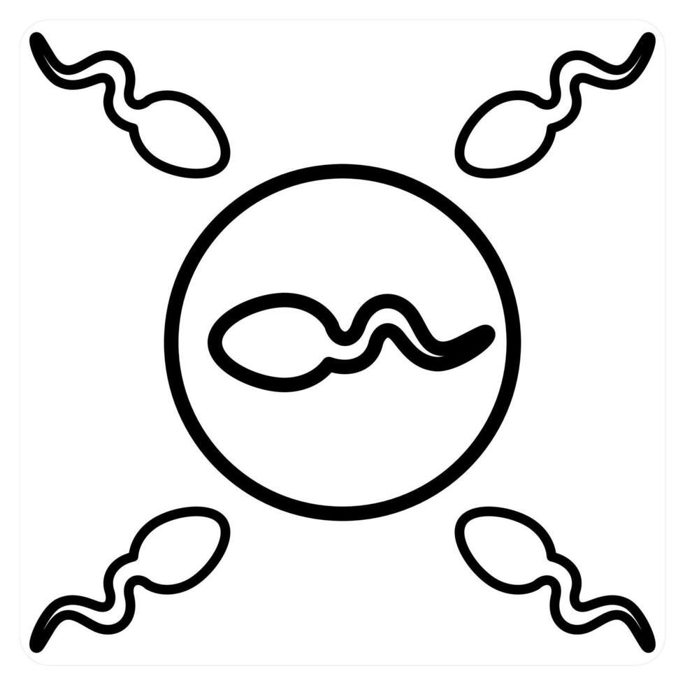 Sperm And Egg icon concept in black line color vector