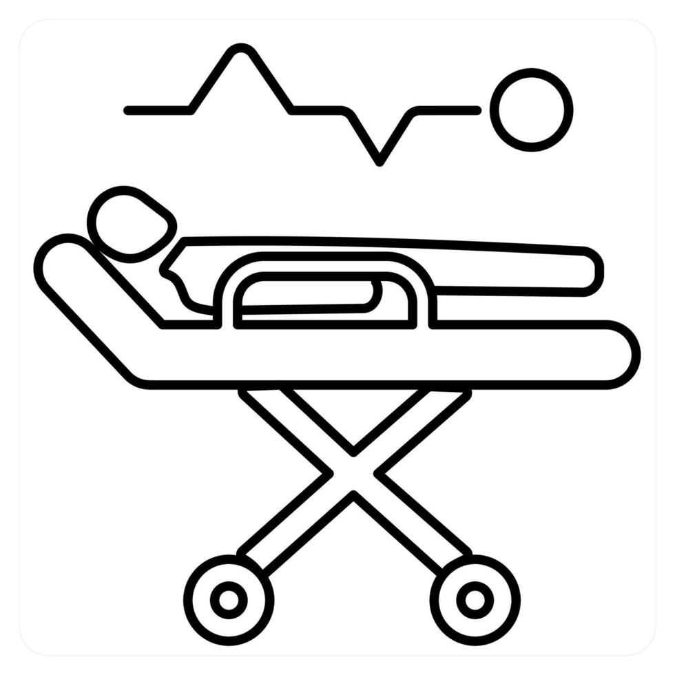 Medical Supervision icon concept in black line color vector
