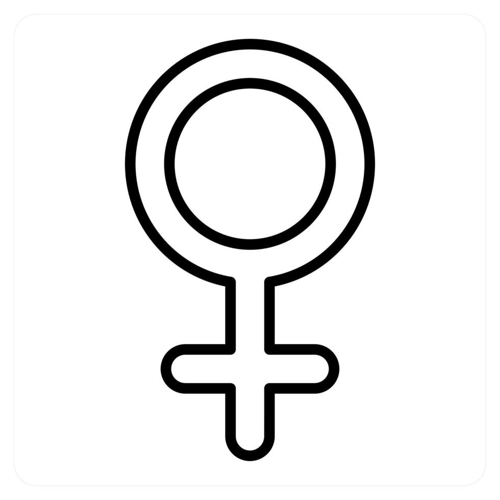 Female Symbol icon concept in black line color vector