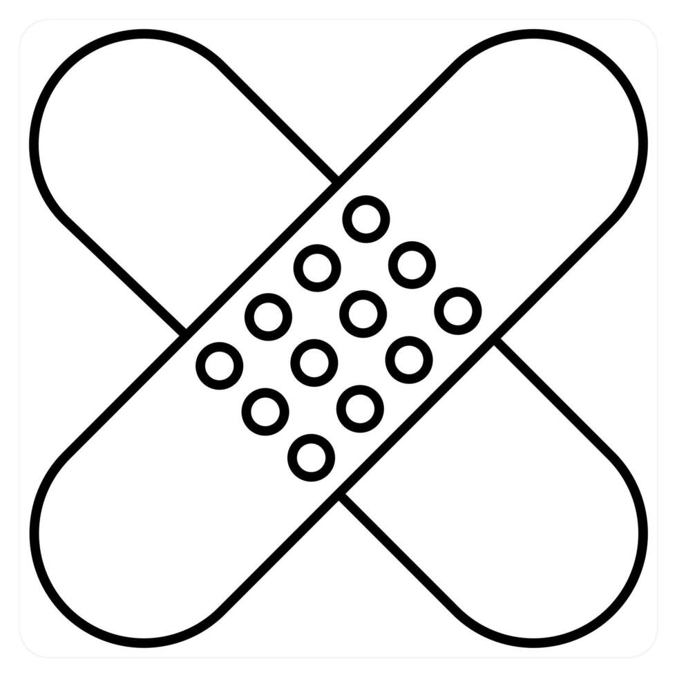 Band Aid icon concept in black line color vector
