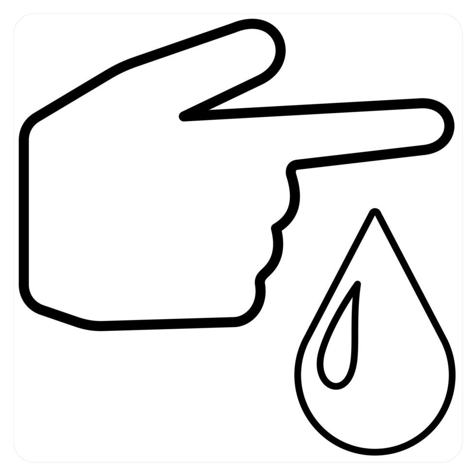 Blood Test icon in black line color vector
