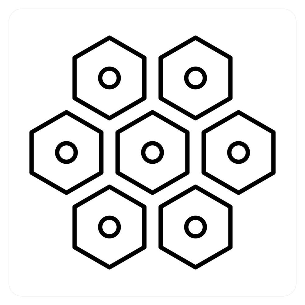 Cell icon concept in black line color vector