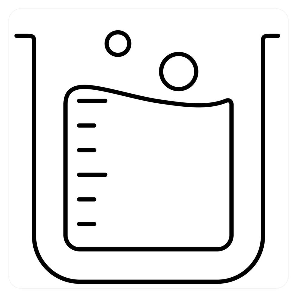 Lab Beaker icon concept in black line color vector