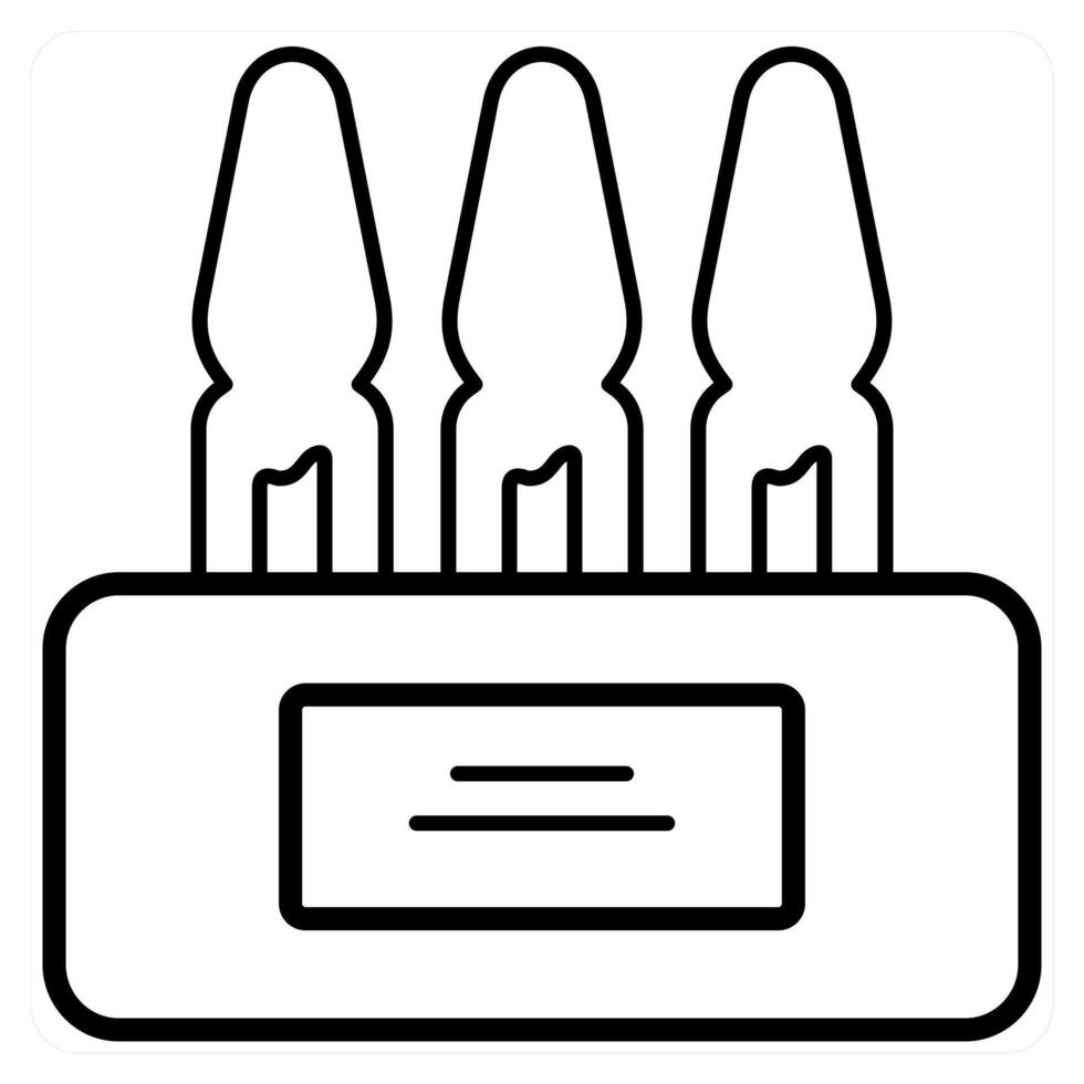 Ampoule icon concept in black line color vector