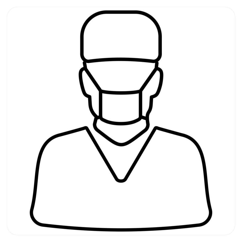 Surgeon icon concept in black line color vector