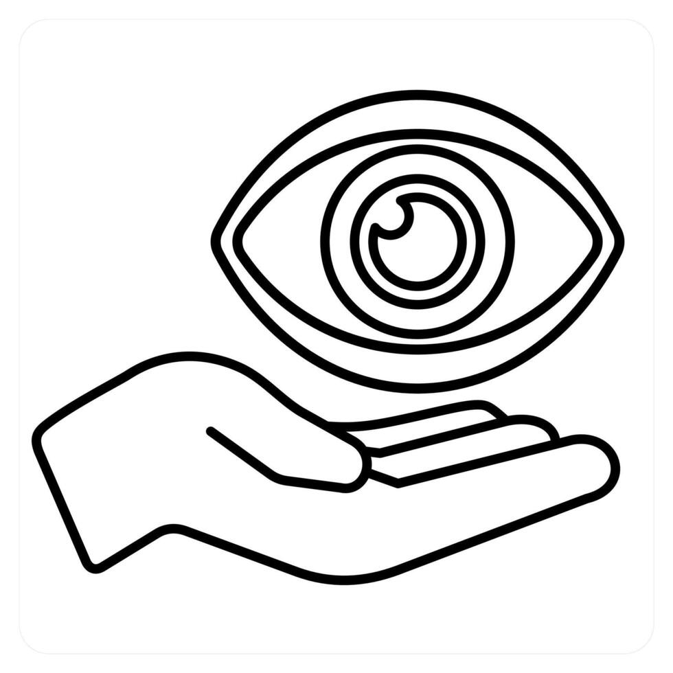 Eye Care icon concept in black line color vector