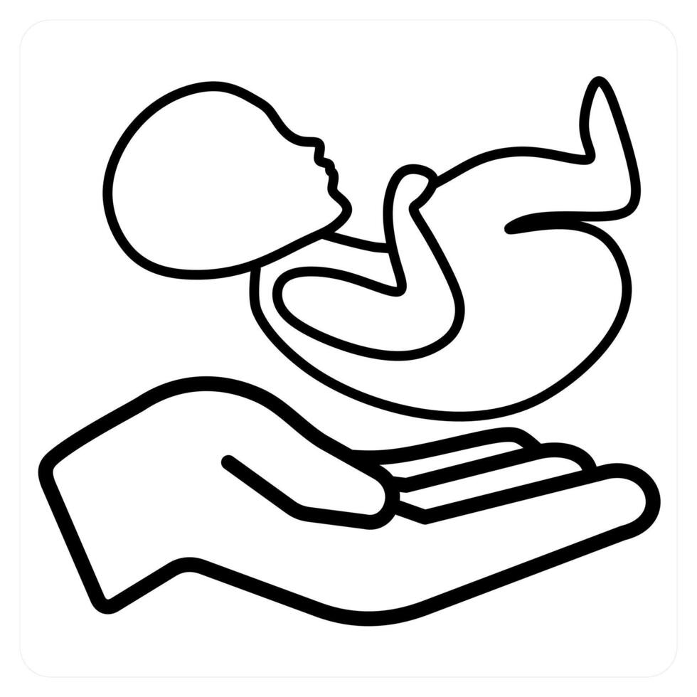 Postnatal Care icon concept in black line color vector