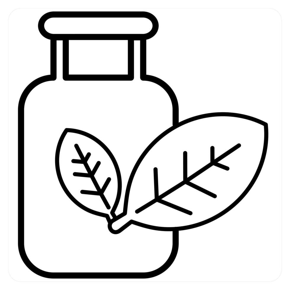 Herbal Medicine icon concept in black line color vector