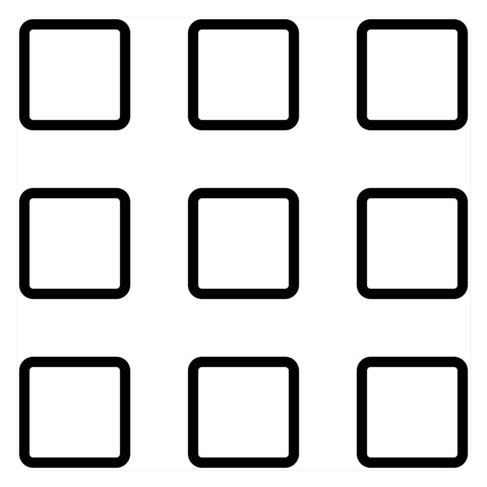 Square Grid icon concept in black line color vector