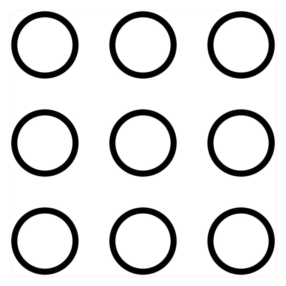 Dots Grid icon concept in black line color vector
