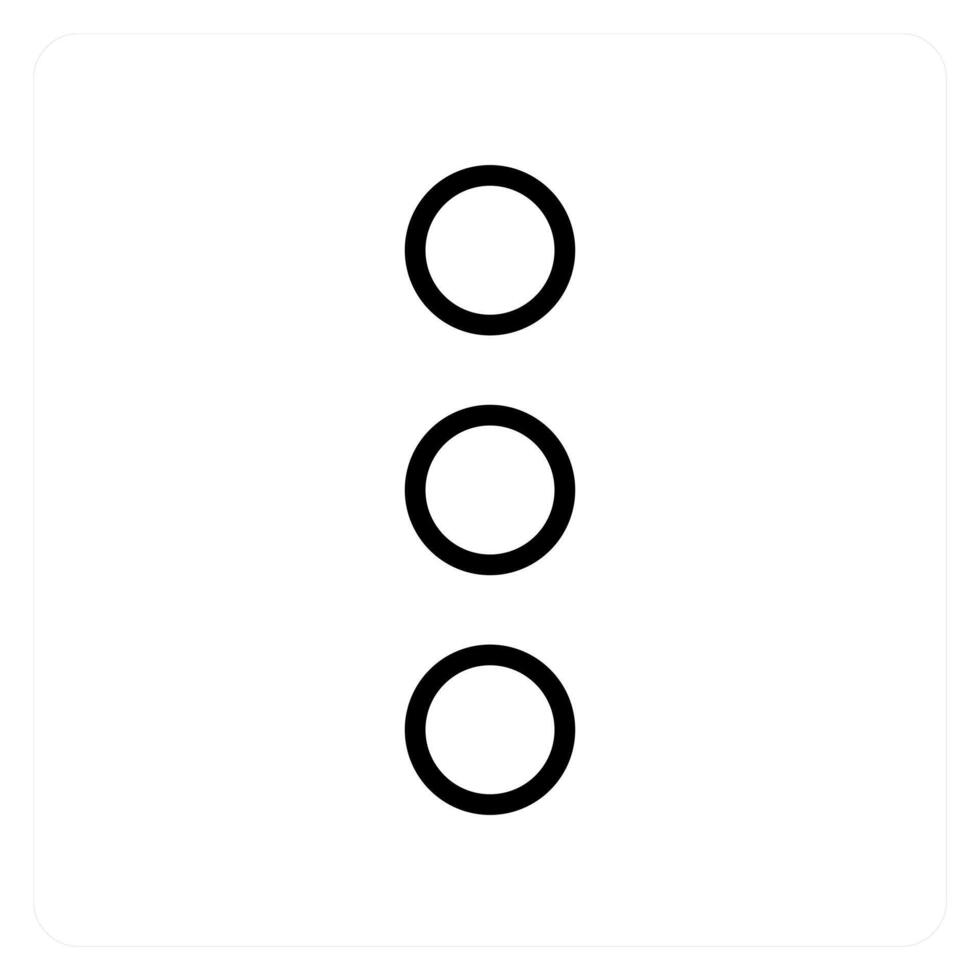 Verticle Dots icon concept in black line color vector