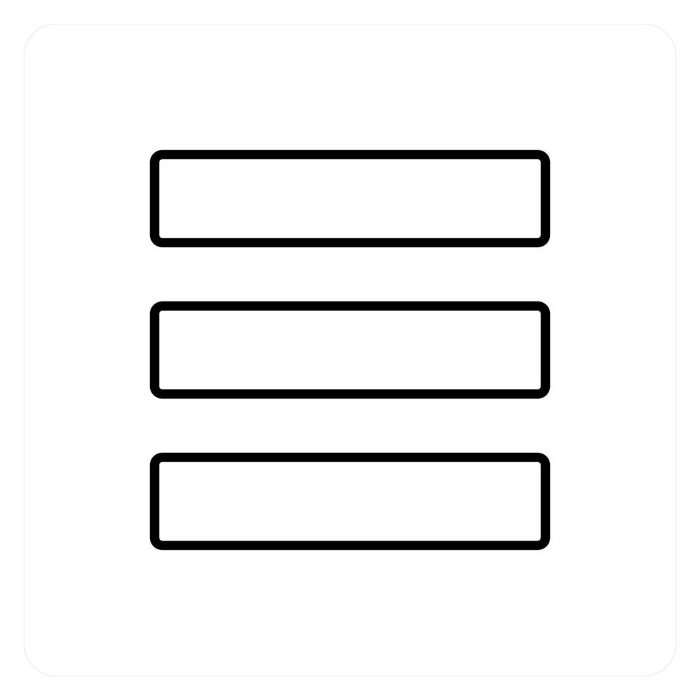 Menu Bar icon concept in black line color vector