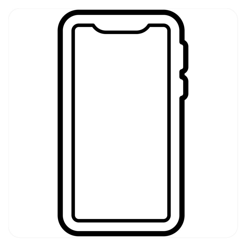 Mobile phone icon concept in black line color vector