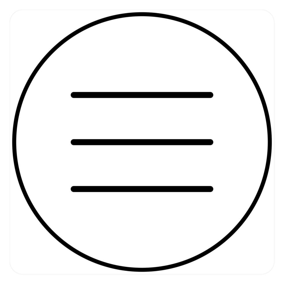 Menu Bar icon in black line color vector