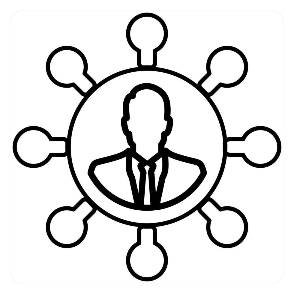 User Network icon concept in black line color vector