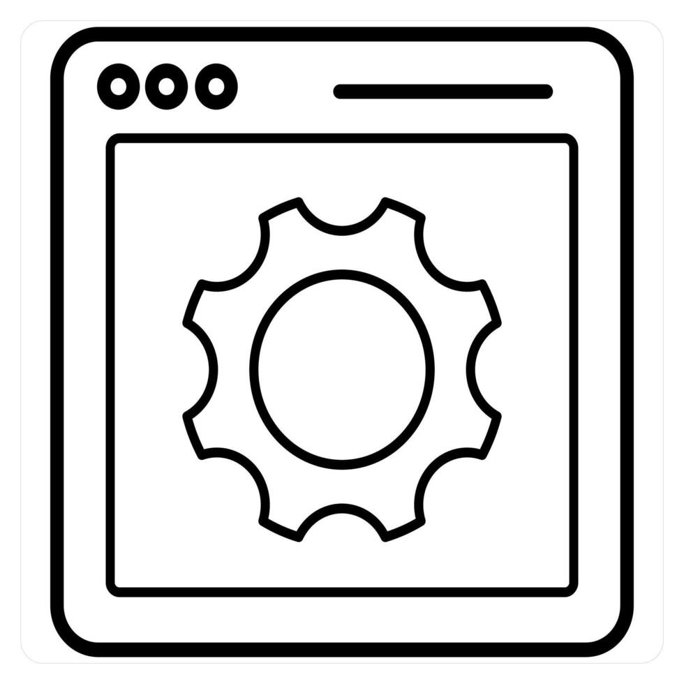Webpage Settings and internet icon concept in black line color vector
