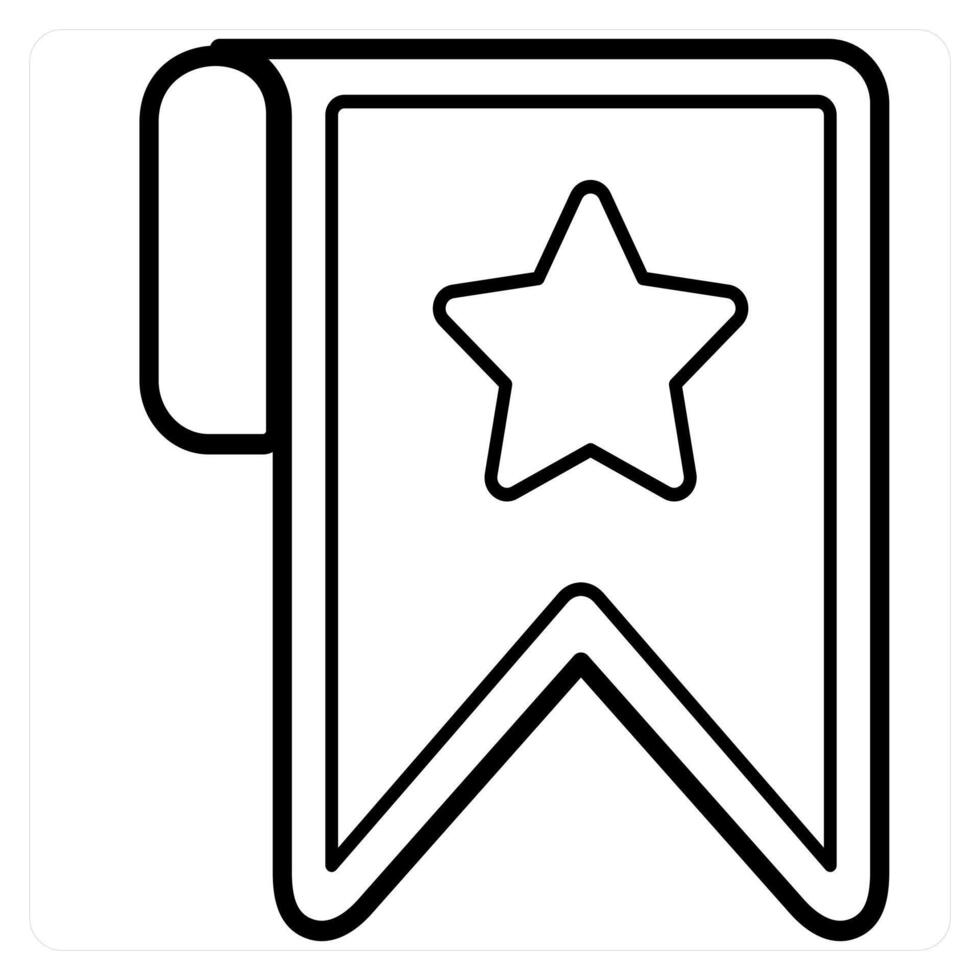 Bookmark and tag icon concept in black line color vector